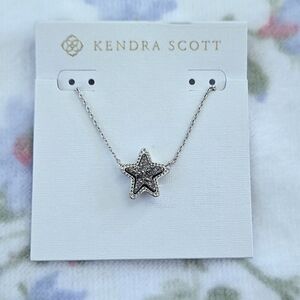 Kendra Scott "Jae" Platinum Drusy Star⭐️ Pendant Necklace - NWT